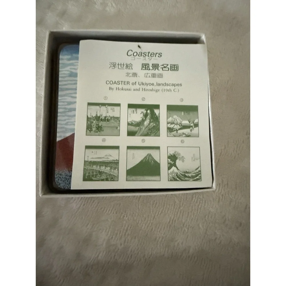 Ukiyoe Landscape Coasters By Hokusai And Hirotuge
